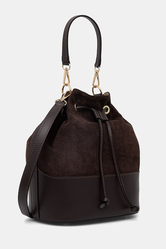 Akcesoria Answear.LAB Torebka worek damskie zamszowe WS26-TOD102 brązowy