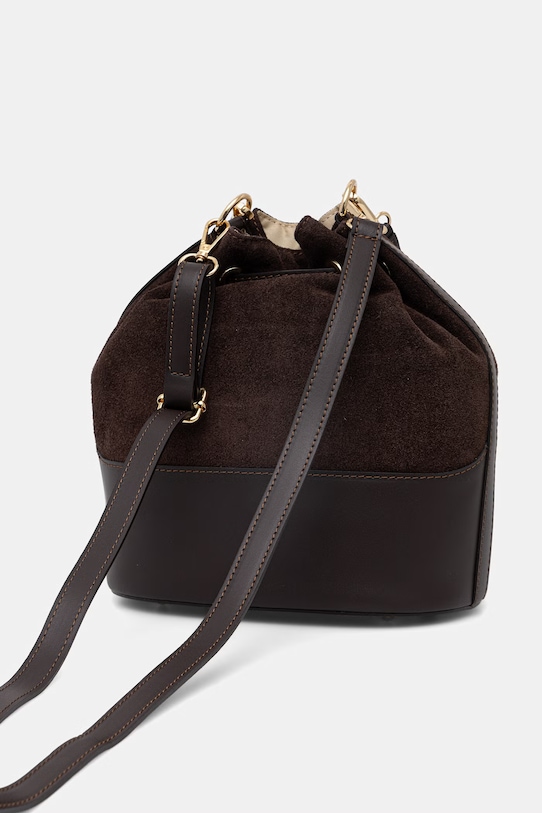 Answear.LAB Torebka worek damskie zamszowe brązowy WS26-TOD102