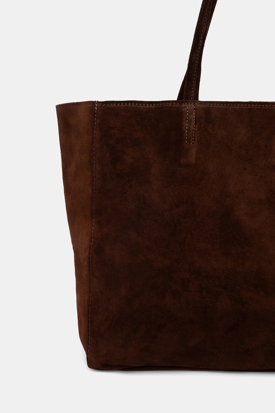 Accesorii Answear.LAB geantă shopper pentru femei, din piele întoarsă ANS0755.podszewka.hak maro