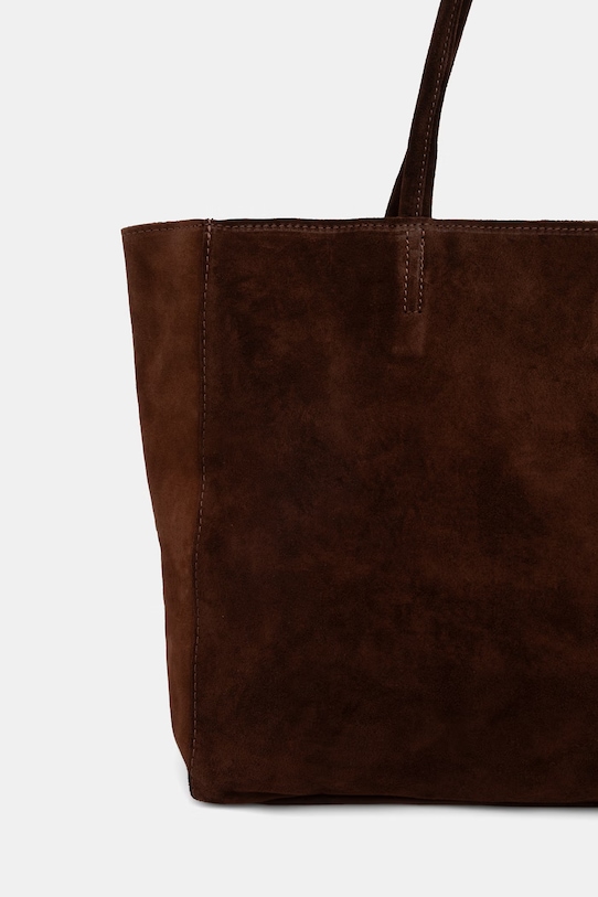 Accesorii Answear.LAB geantă shopper pentru femei, din piele întoarsă ANS0755.podszewka.hak maro