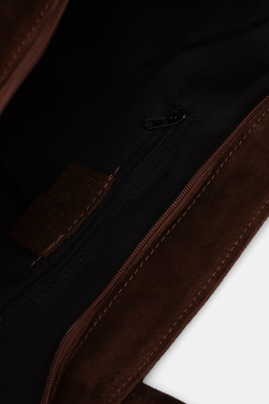 Answear.LAB geantă shopper pentru femei, din piele întoarsă ANS0755.podszewka.hak maro