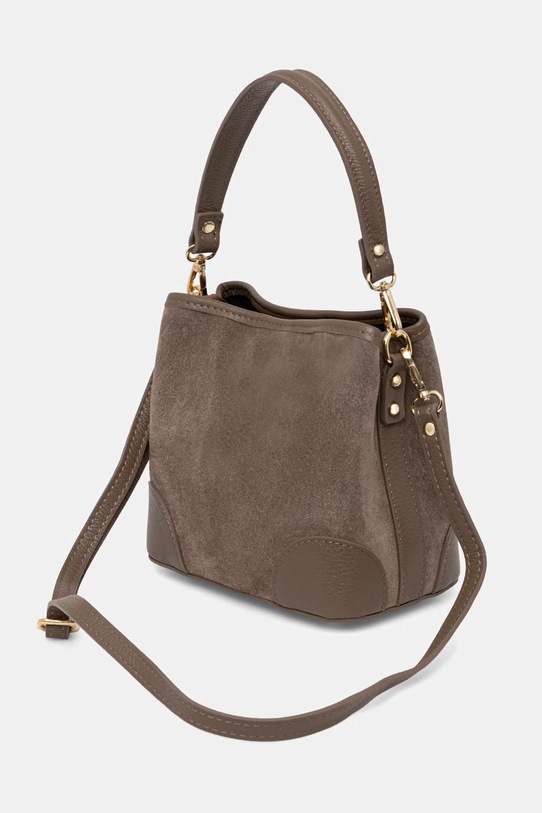 Akcesoria Answear.LAB torebka worek damska zamszowa WS26-TOD130 brązowy