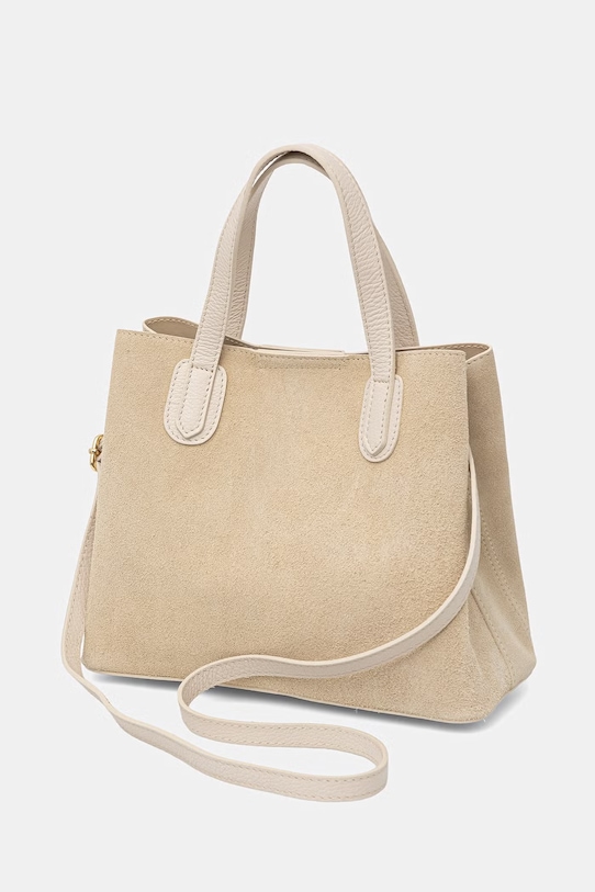 Akcesoria Answear.LAB aktówka damska zamszowa WS26-TOD163 beżowy