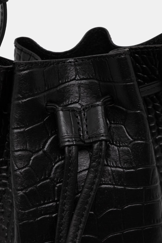 Answear.LAB torebka worek damska skórzana czarny a00102