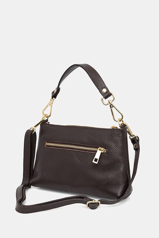 Doplnky Answear.LAB listová kabelka dámska kožená a00046 hnedá