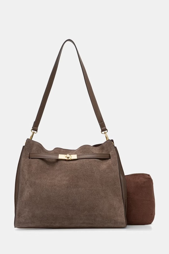 Answear.LAB torebka damska zamszowa brązowy WS26-TOD180