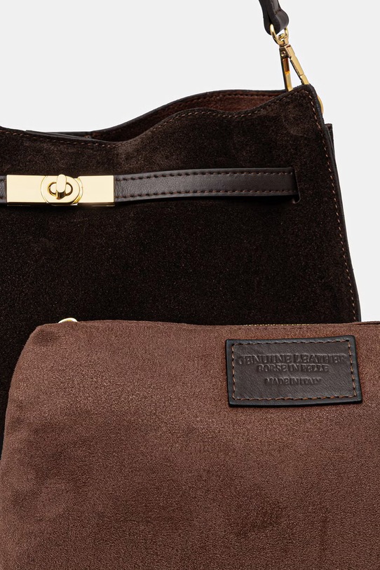 Answear.LAB torebka damska zamszowa brązowy WS26-TOD180