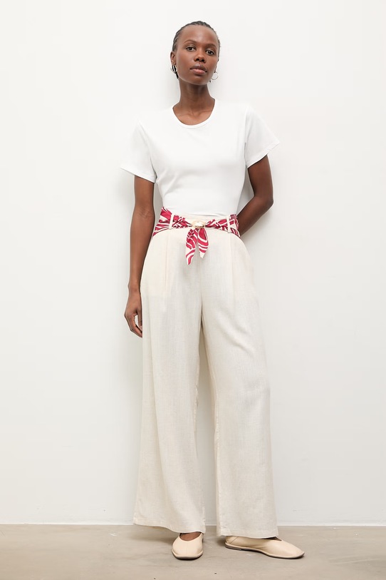 Answear.LAB t-shirt damski bawełniany z elastanem WS26-TSD006 czerwony WS26