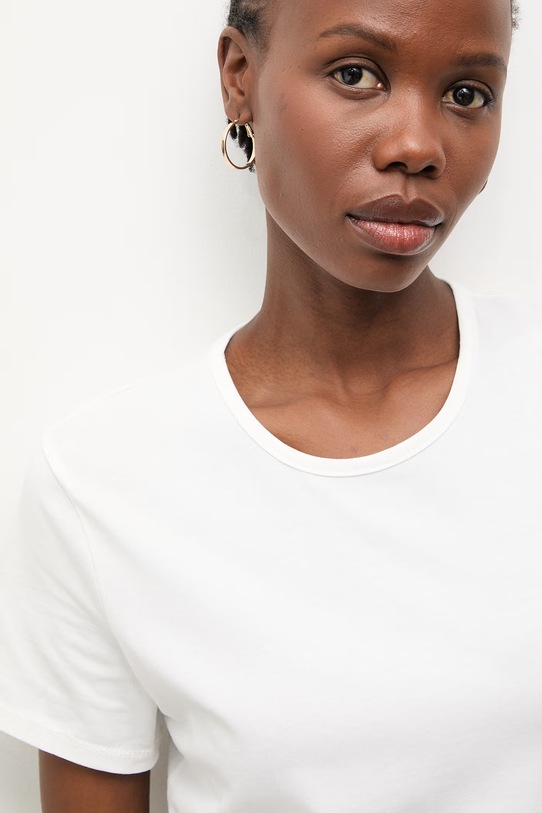 Answear.LAB t-shirt damski bawełniany z elastanem WS26-TSD006 czerwony