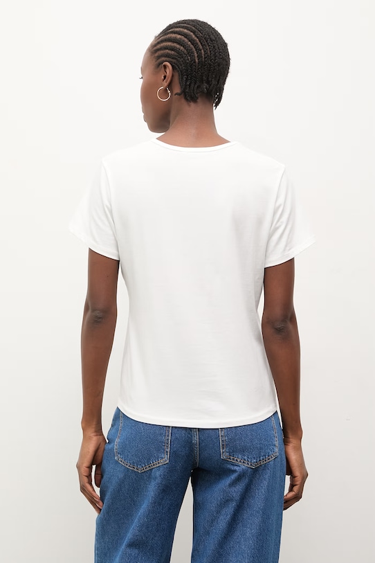 Odzież Answear.LAB t-shirt damski bawełniany z elastanem WS26-TSD006 granatowy