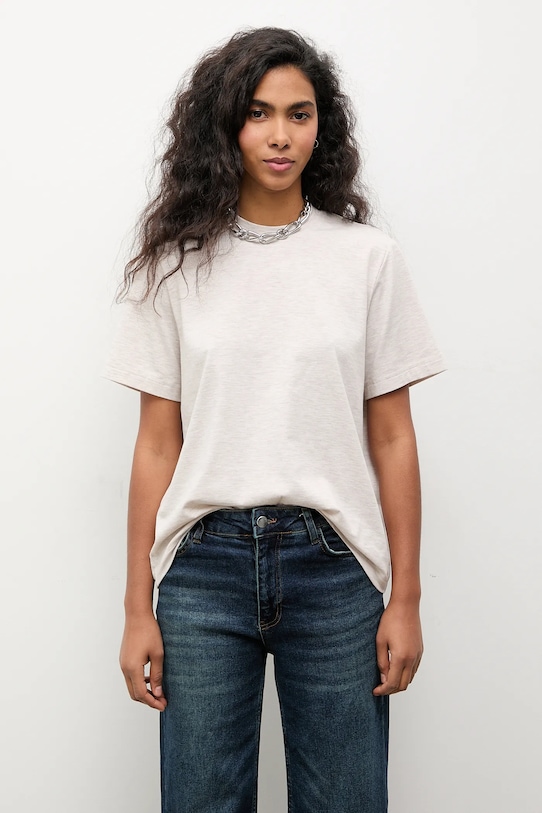 Answear.LAB t-shirt bawełniany beżowy TR2.tok