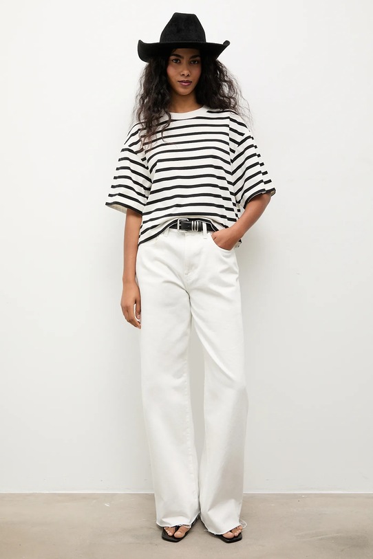 Answear.LAB t-shirt bawełniany TR4.tok biały WS26