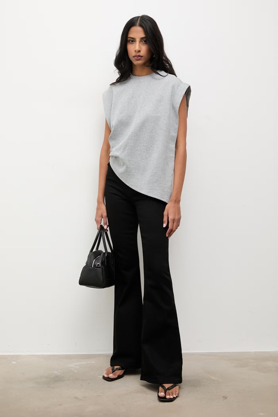 Answear.LAB Top damskie WS26-TSD010 szary WS26