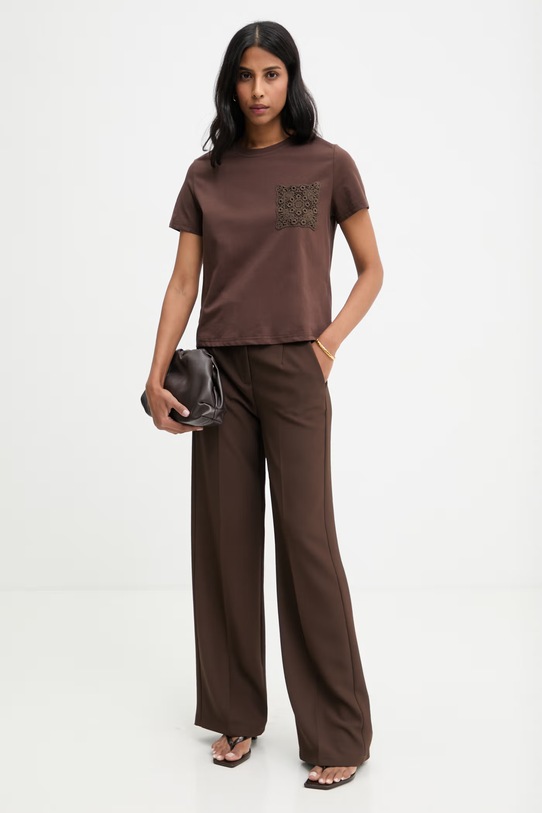 Answear.LAB t-shirt JH3238.isr brązowy WS26