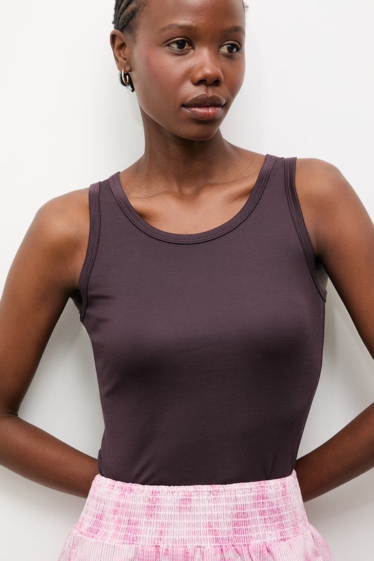 Answear.LAB top damski z wiskozą brązowy WS26-TSD012