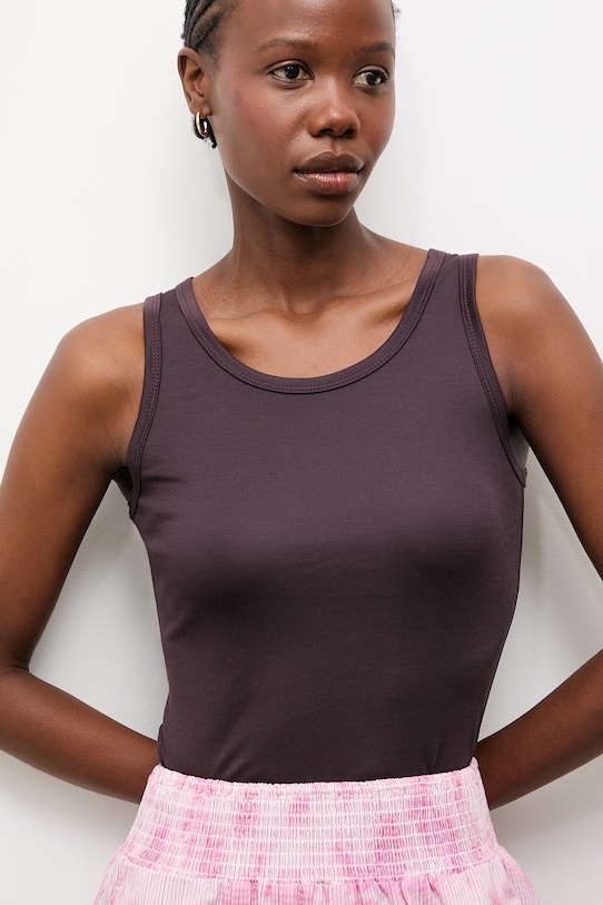 Answear.LAB top damski z wiskozą brązowy WS26-TSD012