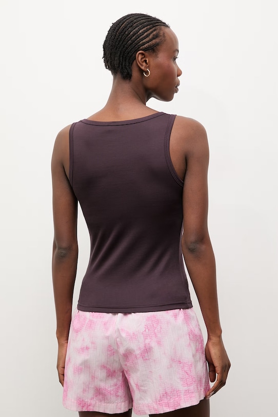 Odzież Answear.LAB top damski z wiskozą WS26-TSD012 brązowy