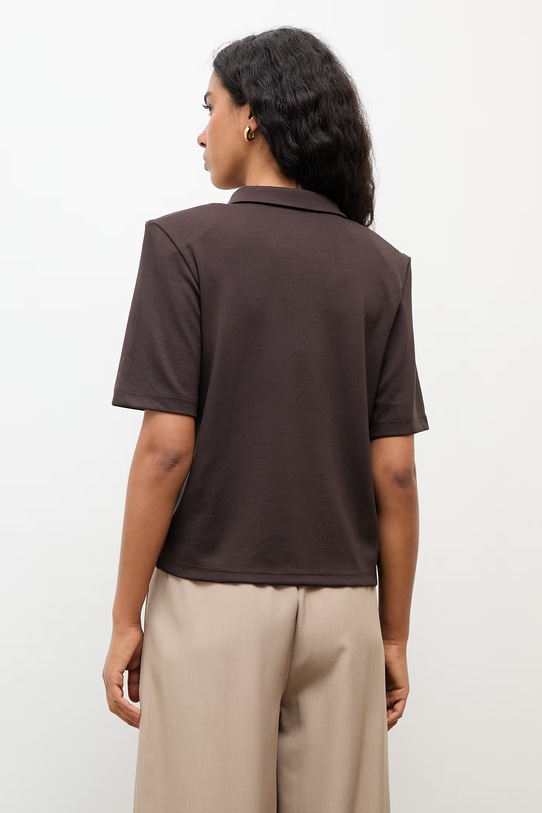 Odzież Answear.LAB polo damskie z wiskozą WS26-TSD015 brązowy