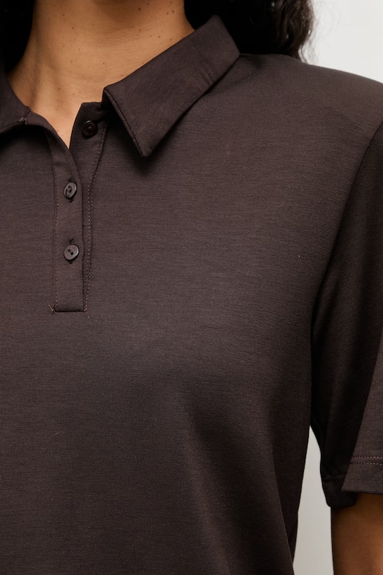 Answear.LAB polo damskie z wiskozą WS26-TSD015 brązowy