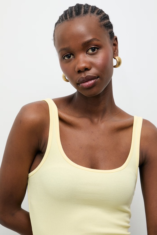 Answear.LAB top dámský s bavlnou žlutá 6001.tok