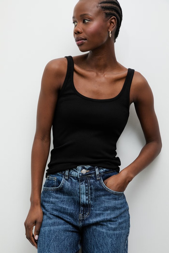 Answear.LAB top dámský s bavlnou černá 6001.tok