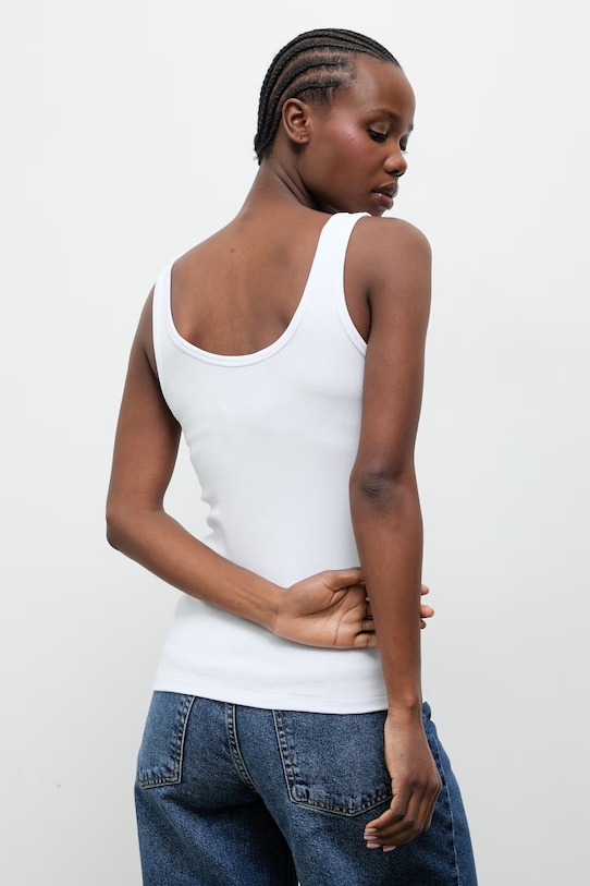 Odzież Answear.LAB top damski bawełniany z elastanem 16427.tok biały