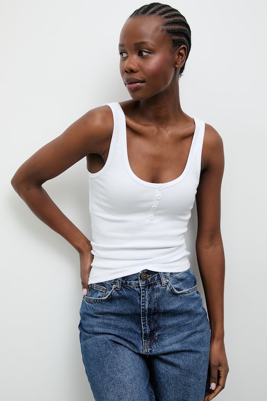 Answear.LAB top damski bawełniany z elastanem biały 16427.tok