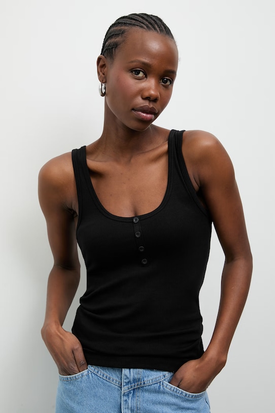 Answear.LAB top damski bawełniany z elastanem czarny 16427.tok