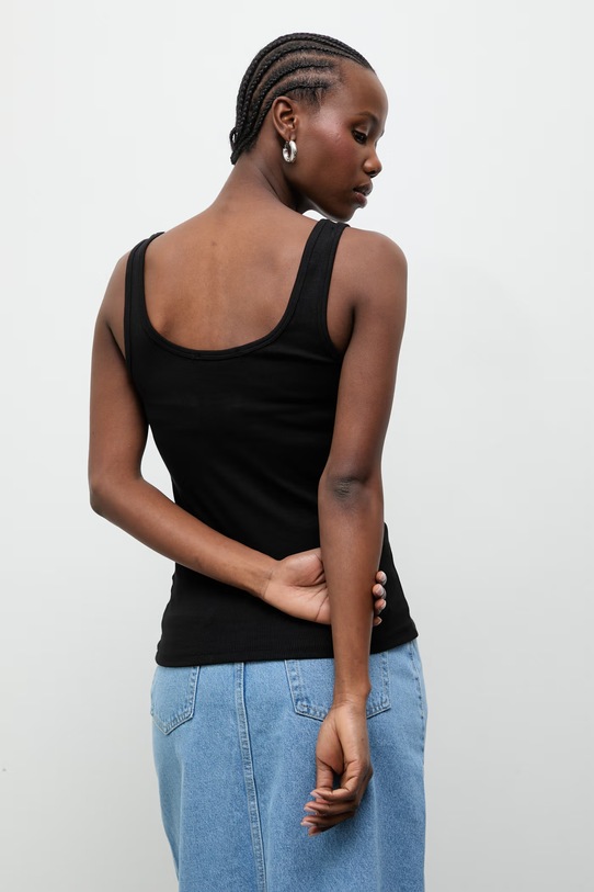 Oblečení Answear.LAB top dámský bavlněný s elastanem 16427.tok černá