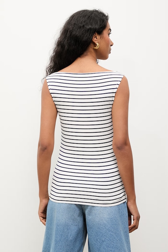 Odzież Answear.LAB top damski bawełniany z elastanem TRA.SS.6 biały