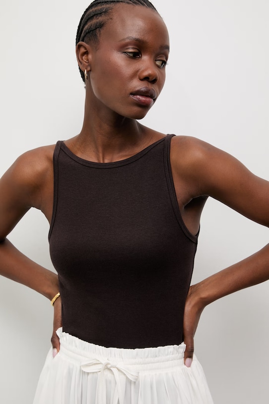 Answear.LAB top dámský s modalem hnědá sng.top.dv.tok