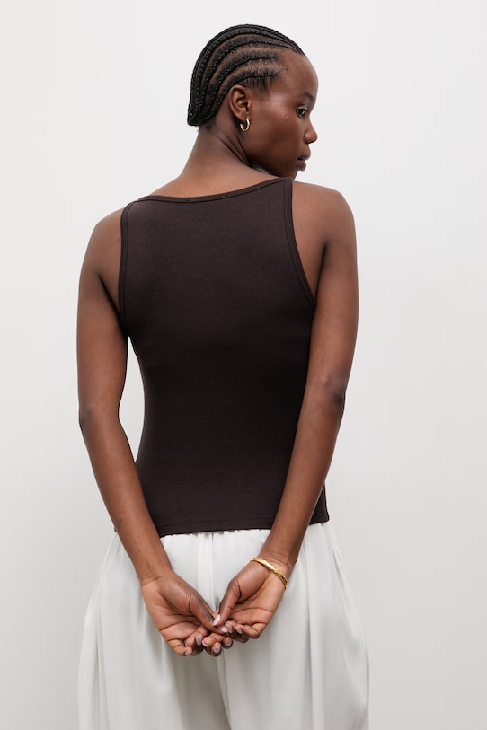 Oblečení Answear.LAB top dámský s modalem sng.top.dv.tok hnědá