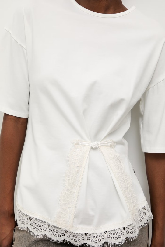 Answear.LAB T-shirt damski bawełniany z elastanem biały 56227.iak