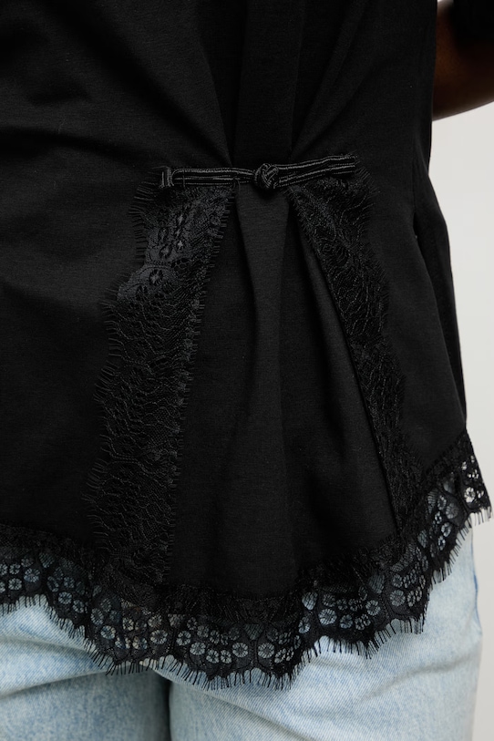 Answear.LAB T-shirt damski bawełniany z elastanem 56227.iak czarny