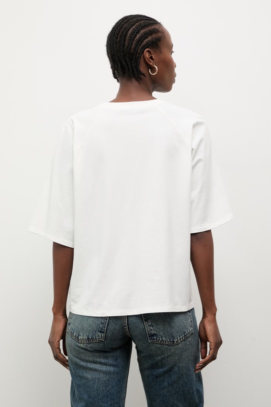 Odzież Answear.LAB T-shirt damski bawełniany z elastanem 56226.iak biały