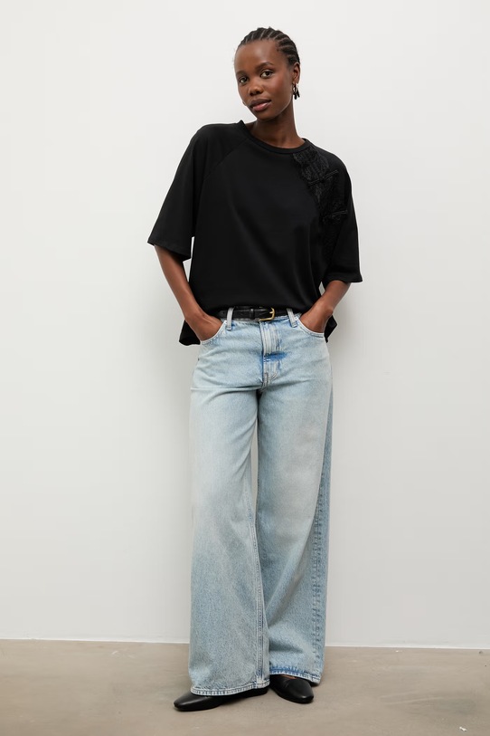 Answear.LAB T-shirt damski bawełniany z elastanem 56226.iak czarny WS26