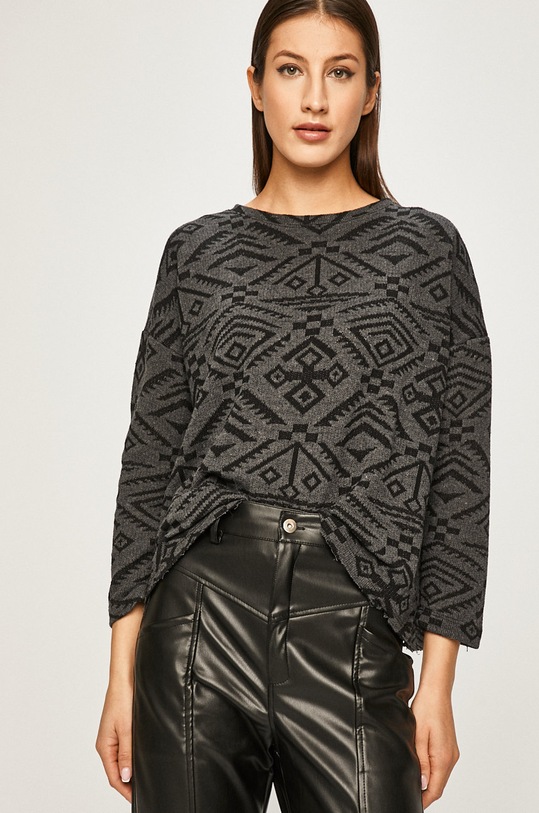 Answear - Bluza cu modele negru WW20.BLD001