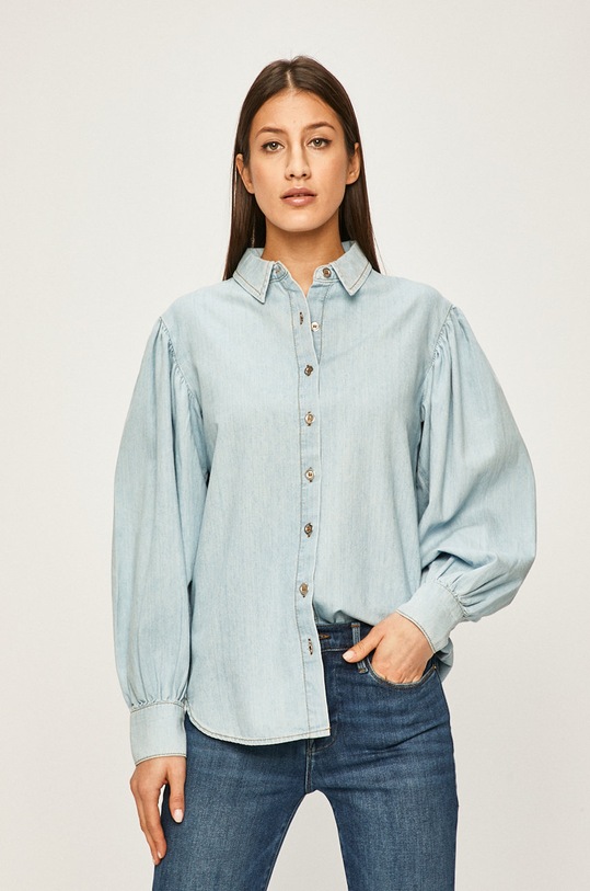 Answear Lab cămașă din denim lung albastru DENI3.NA