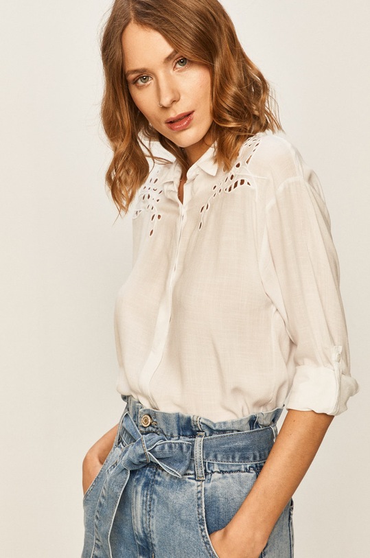 Košeľa Answear.LAB jednofarebný biela WW20.KDD04S