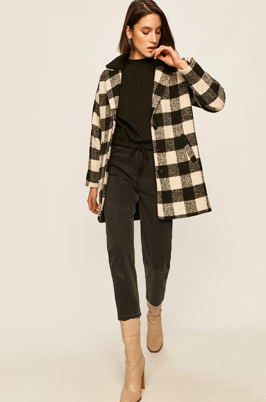 Answear - Palton cu captuseala negru TOLI1.OV