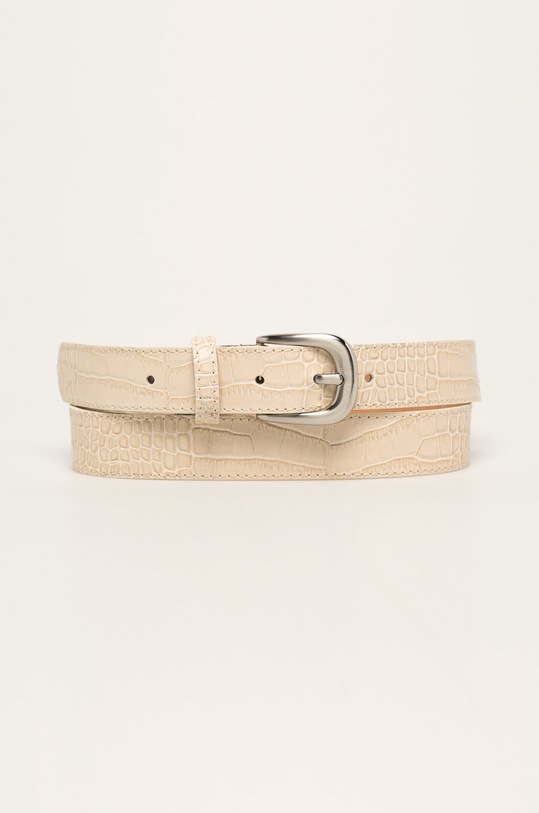Answear Lab - Pasek skórzany beżowy crockF.T
