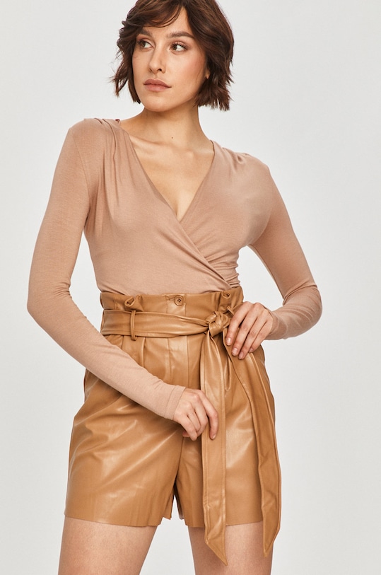 Answear Lab - body z elastanem różowy BSL.3MB