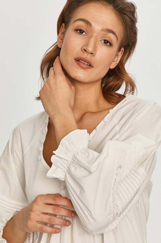 Answear Lab - Blúz pamutból fehér C146.MB