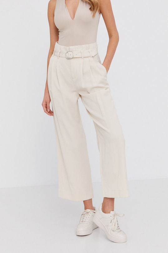 Nohavice Answear.LAB bavlna béžová bsl.1.DA