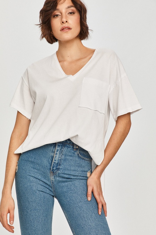 Tričko Answear.LAB relaxed biela BSL.11MB