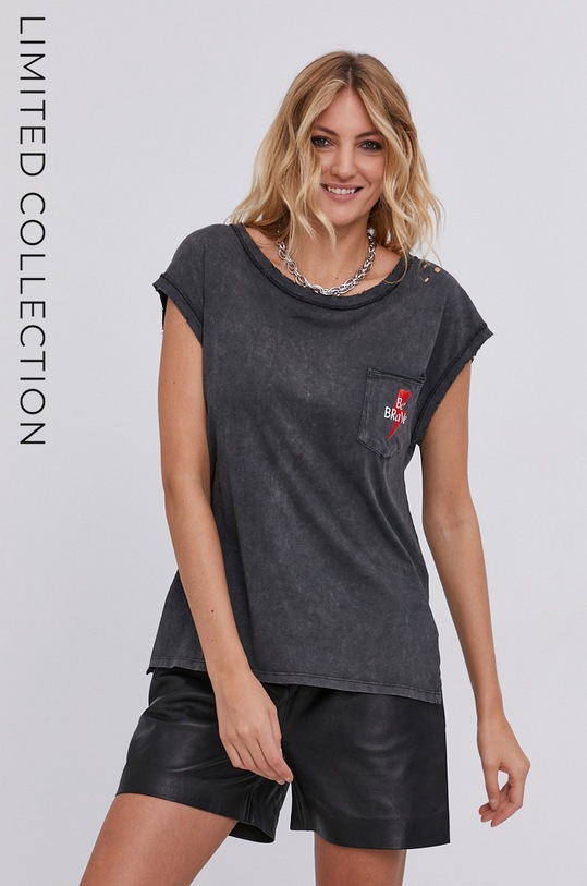 Answear Lab T-shirt bawełna czarny 15217.DA