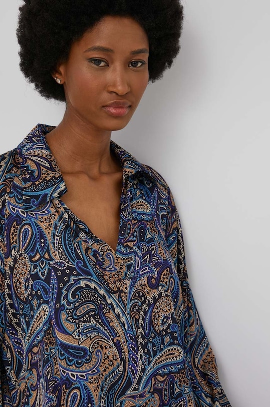 Hodvábna blúzka Answear.LAB modrá G11447.3.KR