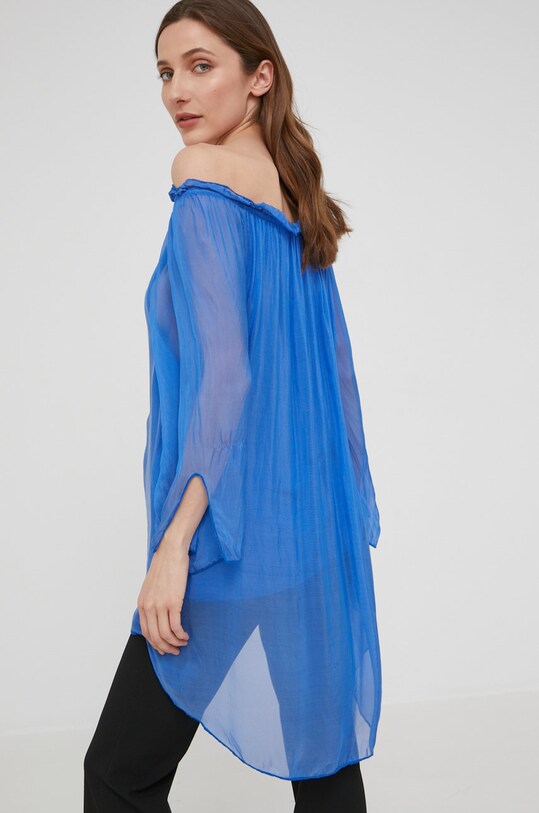 Answear Lab bluzka jedwabna SILK niebieski 6100.DB