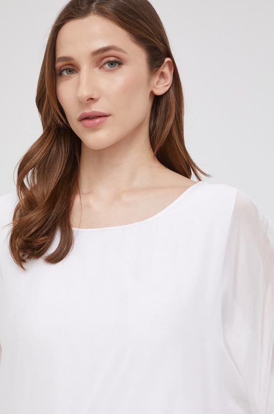 Hedvábná halenka Answear.LAB Silk bílá 6061.DB