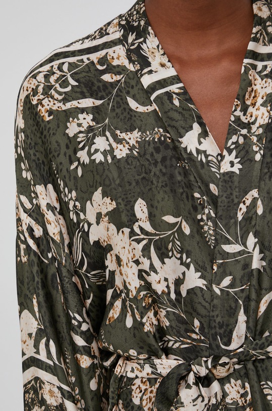 Answear Lab Szlafrok z jedwabiem 11387B.3KR zielony